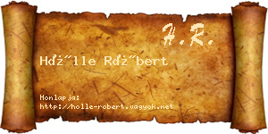 Hölle Róbert névjegykártya